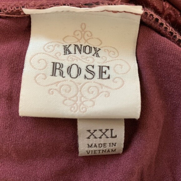 Knox Rose Off Shoulder Embossed Floral Top Women XXL Stretchy Bell Sleeve - Picture 8 of 9